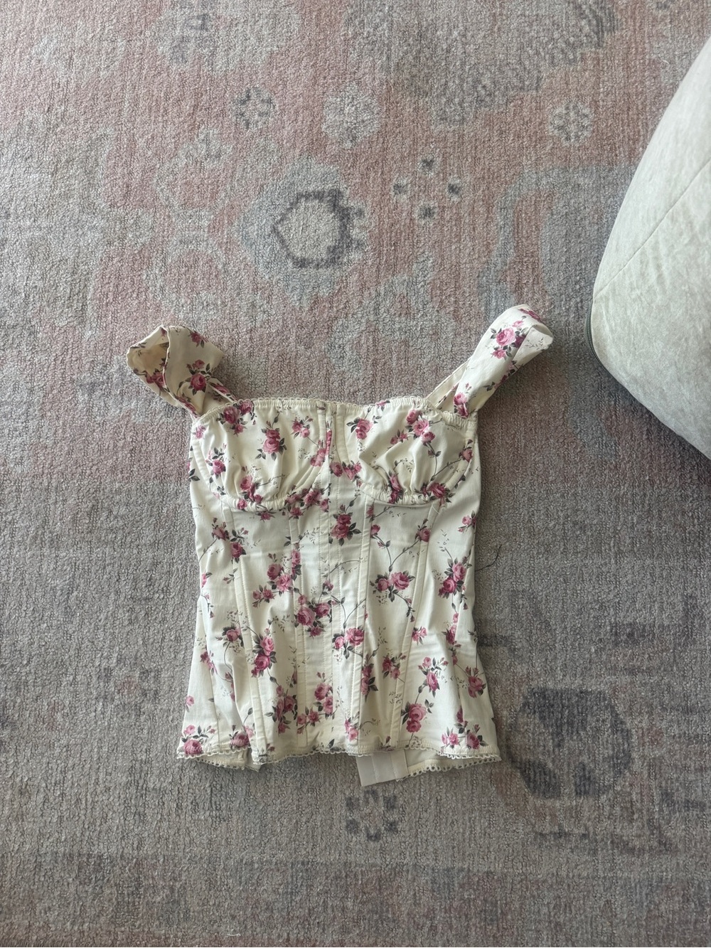 We Wore What floral bustier top